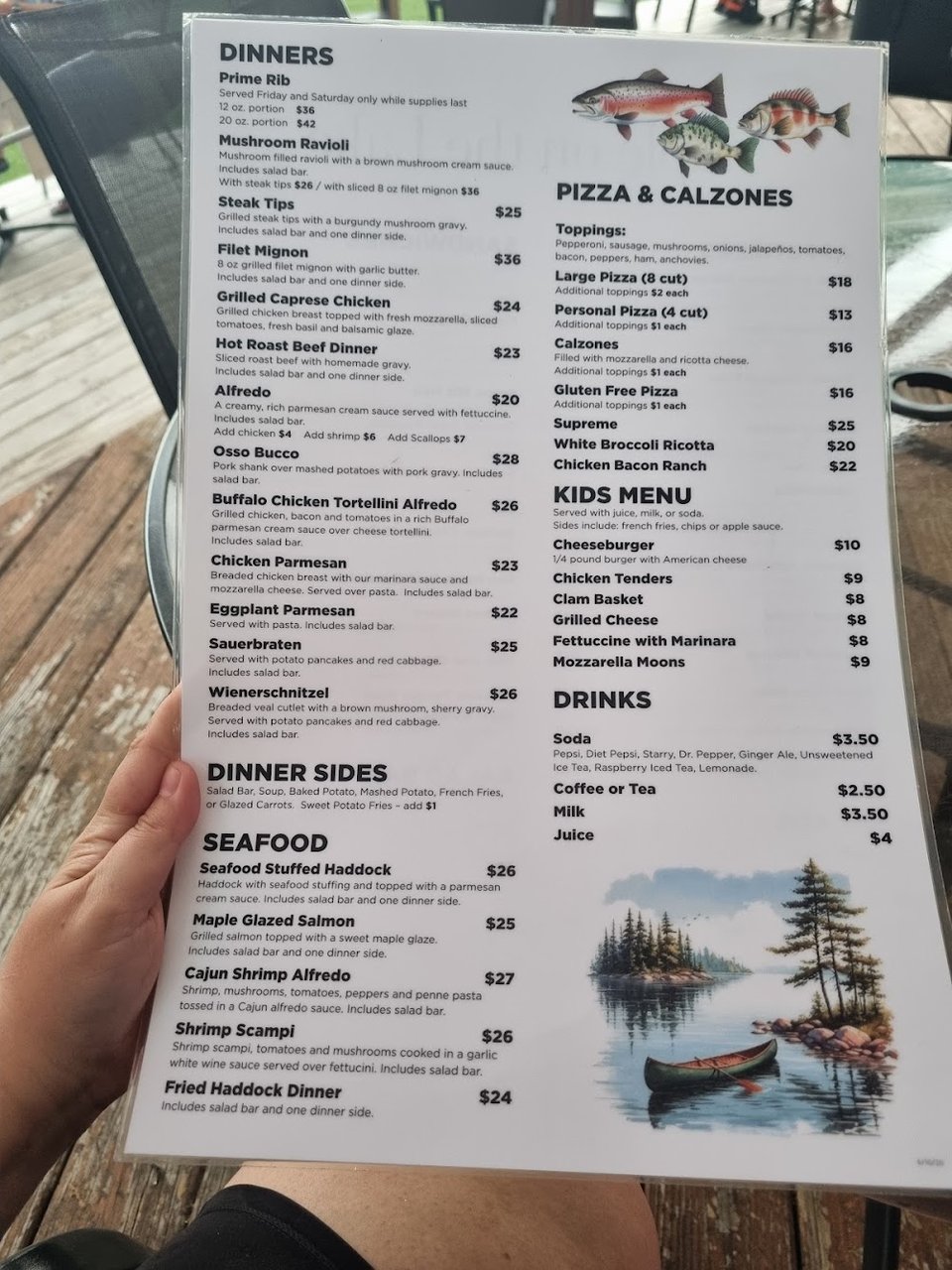 Salad bar section beside burger and melt choices.